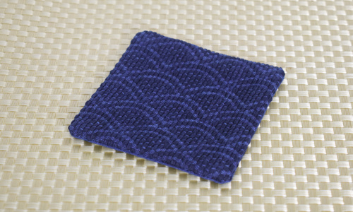 青海波浅葱コースター